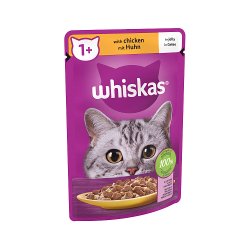 Whiskas 1+ Adult Wet Cat Food Pouches in Jelly with Chicken 85g