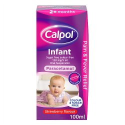 Calpol Sugar & Colour Free Infant Suspension, Paracetamol Medication, For 2+ Months, 100ml