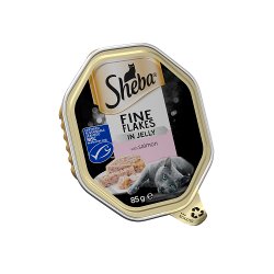 Sheba Fine Flakes Cat Food Tray Salmon in Jelly 85g