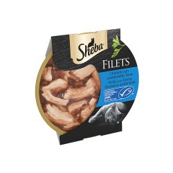 Sheba Fillets Adult Cat Food Tray with Chicken and Tuna in Gravy 60g