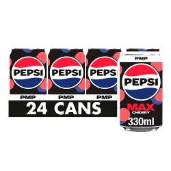 Pepsi Max Cherry No Sugar Cola PMP Can 330ml