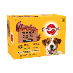 Pedigree Adult Wet Dog Food Pouches Farmer's Selection Mixed in Gravy 12 x 100g