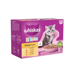 Whiskas Kitten Poultry Feasts Wet Cat Food Pouches in Jelly 12 x 85g