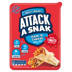 Attack a Snak Ham 'n Cheese Wrap Kit! with Tomato Ketchup 99g