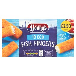 Young's 10 Cod Fish Fingers 250g PMP £2.50
