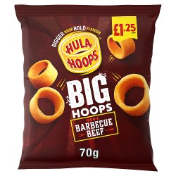 Hula Hoops Big Hoops BBQ Beef Crisps 70g, £1.25 PMP