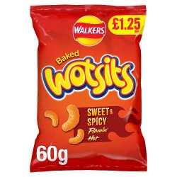 Walkers Wotsits Sweet & Spicy Snacks Crisps £1.25 RRP PMP 60g