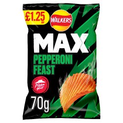 Walkers Max Pizza Hut Pepperoni Feast Crisps £1.25 RRP PMP 70g