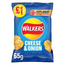 Walkers Cheese & Onion Crisps £1 RRP PMP 65g