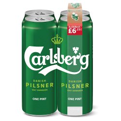 Carlsberg Danish Pilsner Lager Beer 4 x 568ml PM £6.25 Cans