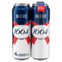 Kronenbourg 1664 Biere Beer Lager 4x568ml pint cans PM £7.49