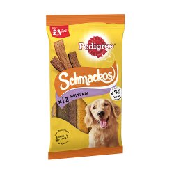 Pedigree Schmackos Dog Treats Multi Mix 12 Strips 86g PMP £1.25