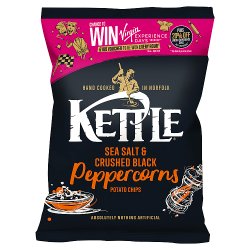 Kettle Sea Salt and Cruished Black Peppercorns Potato Chips 130g