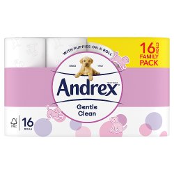 Andrex Gentle Clean Toilet Tissue 16 Rolls