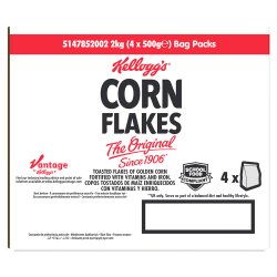 Kellogg's Corn Flakes Cereal Bag Pack 4 x 500g (2kg)