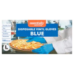 Essentially Catering Disposable Vinyl Gloves Blue Large