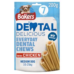 BAKERS Dental Delicious Medium Chicken Dog Chews 200g