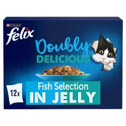 FELIX Doubly Delicious Fish Selection in Jelly Wet Cat Food 12x100g