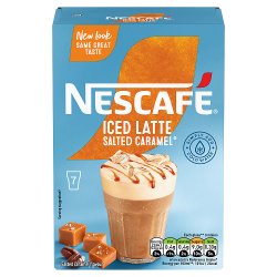Nescafe Gold Salted Caramel Iced Latte Instant Coffee 7 x 14.5g Sachets