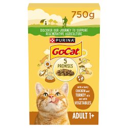 Go-Cat with a Tasty Chicken and Turkey Mix and with Vegetables 1+ Years Adult 750g