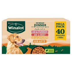 WINALOT Sunday Dinner Mixed in Gravy Wet Dog Food 40x100g