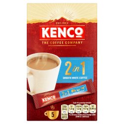 Kenco 2 in 1 Smooth White Instant Coffee Sachets 5x14g (70g)