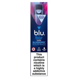 blu bar 1000 Blueberry Sour Razz Disposable Vape 20mg/ml
