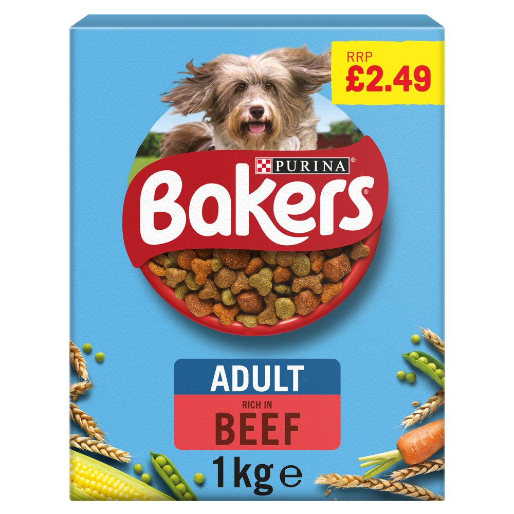 BAKERS ADULT Beef with Vegetables Dry Dog Food 1kg PMP