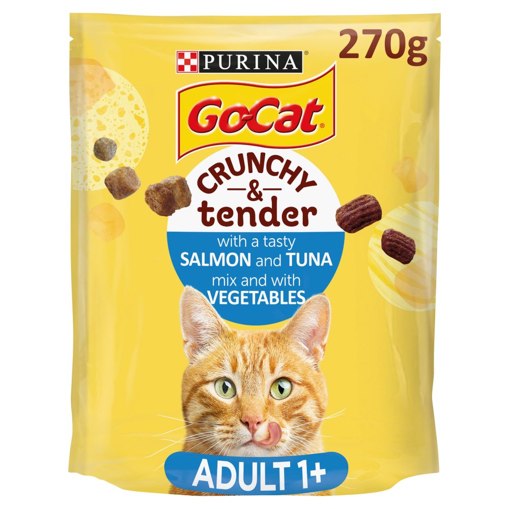 GoCat® Crunchy & Tender with Tuna and Salmon mix with Vegetables Dry