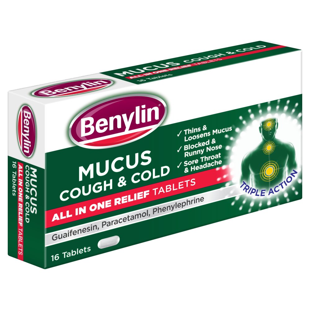 Benylin Mucus Cough & Cold All in One Relief Tablets 16 Tablets | Best-one