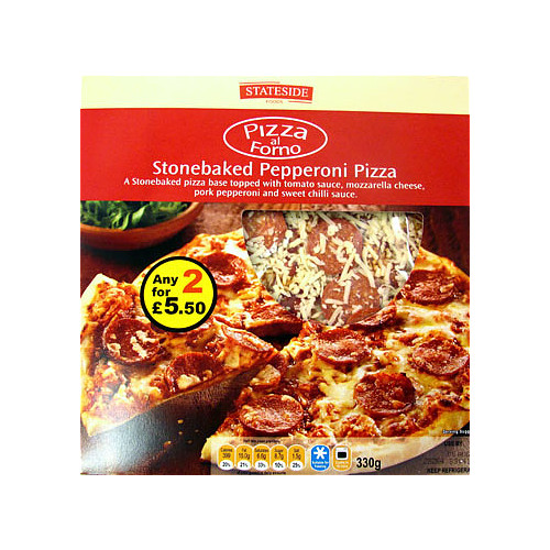 Stateside Foods Pizza Al Forno Stonebaked Pepperoni Pizza 330g