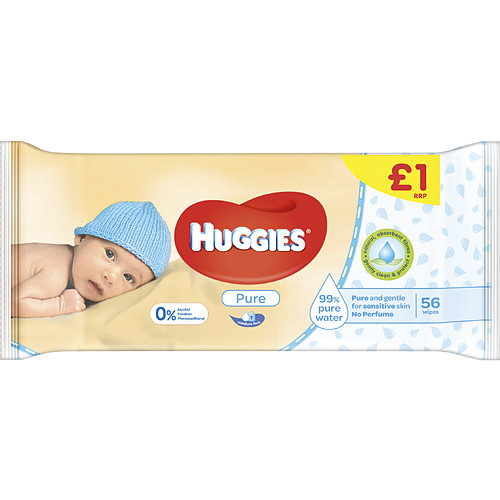 Huggies® Pure Baby Wipes PMP - 6 Pack (56 Wipes/Pack, 336 Wipes Total)
