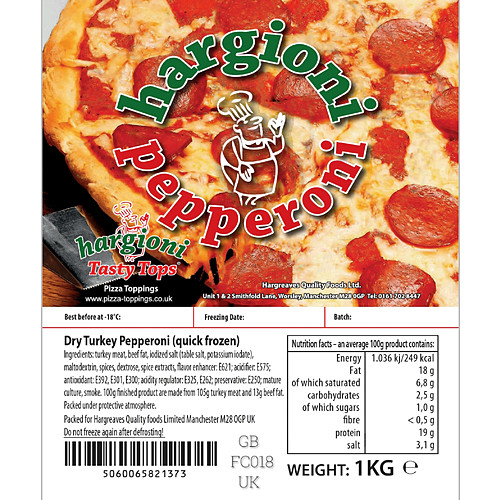 Hargioni Halal Pepperoni Pizza Topping