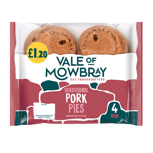 Vale of Mowbray 4 Mini Traditional Pork Pies
