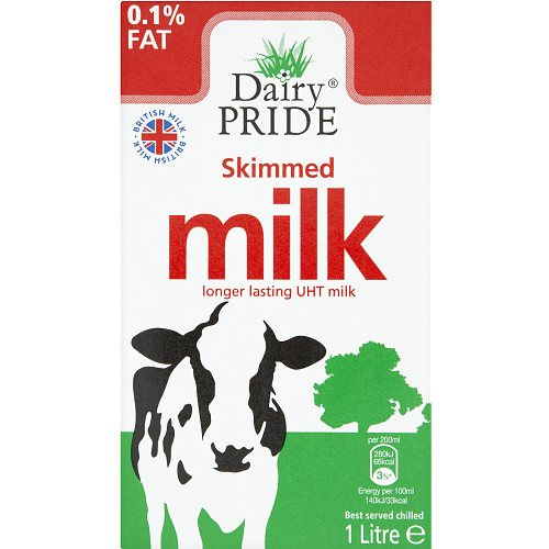 Dairy Pride Skimmed Milk Longer Lasting UHT Milk 1 Litre