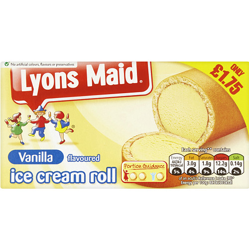 Lyons Maid Vanilla Flavoured Ice Cream Roll 250g