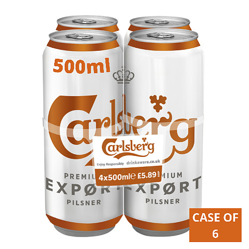 Carlsberg Export Lager Beer 4 x 500ml PM £5.89 Cans