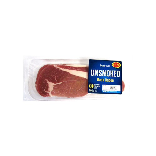 Best One Unsmoked Back Bacon PM £1.79