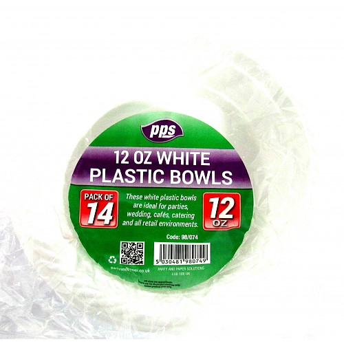 Plastic Bowls 12Oz White