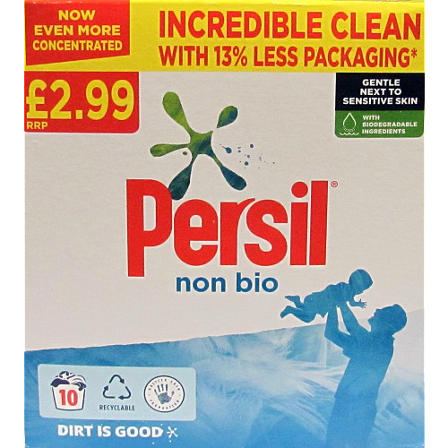 Persil Fabric Cleaning Washing Powder Non Bio 10 Wash
