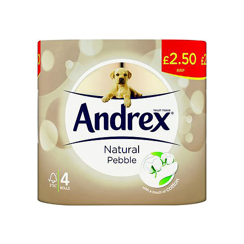 Andrex Natural Pebble Toilet Tissue 4 Rolls