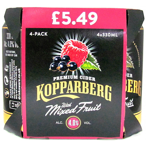 Kopparberg Premium Cider with Mixed Fruit 4 x 330ml