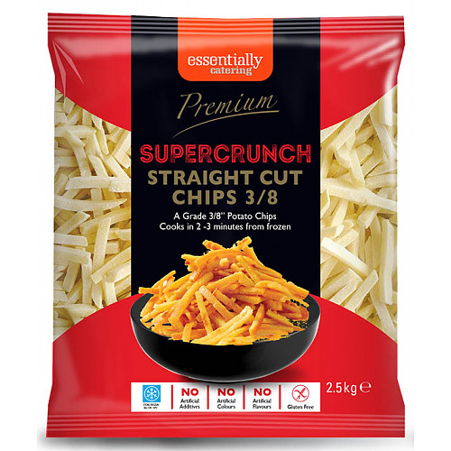 Essentially Catering Premium Supercrunch Straight Cut Chips 3/8 2.27kg