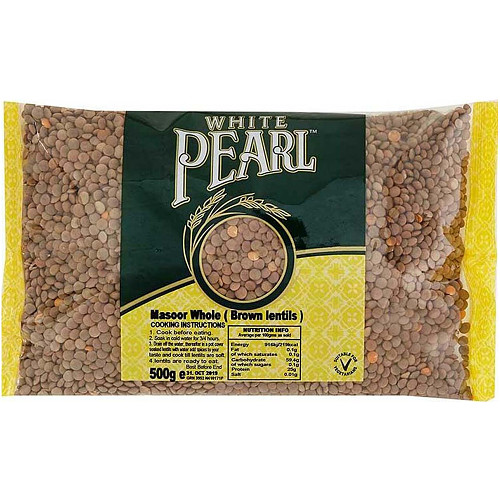 White Pearl Masoor Whole Brown Lentils 500g