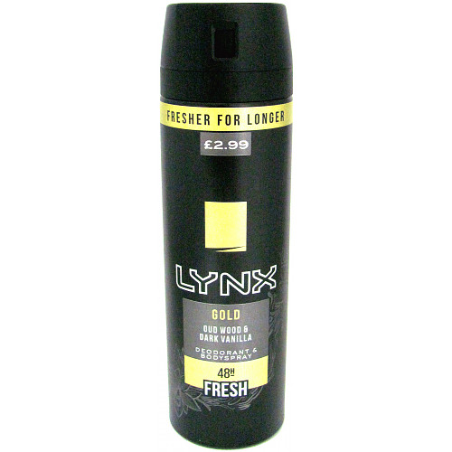 Lynx Body Spray Gold PM £2.99