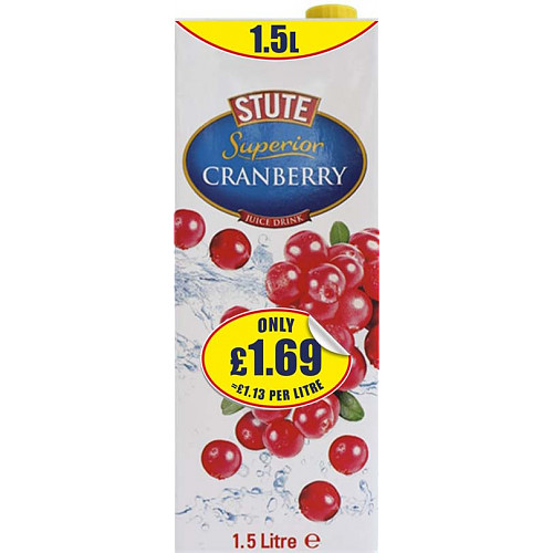 Stute Superior Cranberry Juice Drink PM £1.69