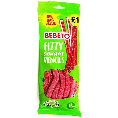 Bebeto Fizzy Strawberry Pencils 200g