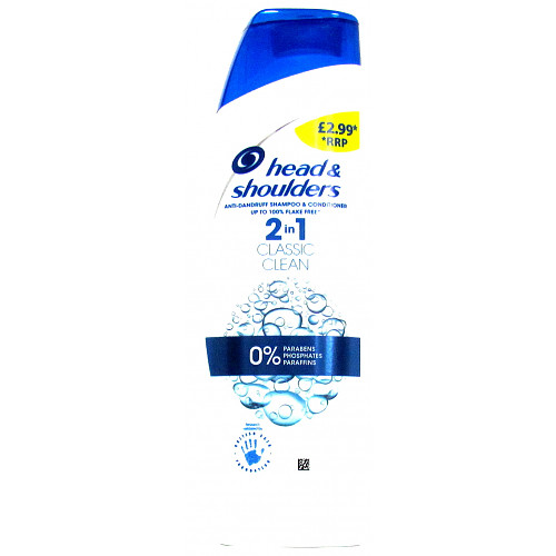 Head & Shoulders Classic Clean Anti-Dandruff 2in1 Shampoo & Conditioner, 225ml