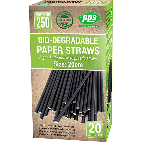 Pps Paper Straws Black