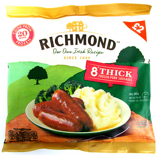 Richmond 8 Thick Pork Sausages 344g
